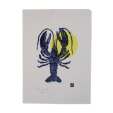 LOBSTER - SUN - LINOGRAVURE