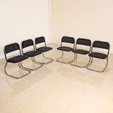 Set of 6 70's Italian tubular chairs