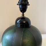 Vintage 1970s green and black ceramic lamp base