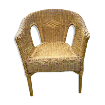 Fauteuil en osier années 60