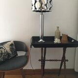 Vintage 70's brushed steel cylindrical lamp