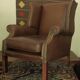 Vintage wingback lounge chair in brown leather, 1970s