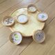 Plateau et 13 sous-verres vintage papillons et rotin à détourner en élements de décoration