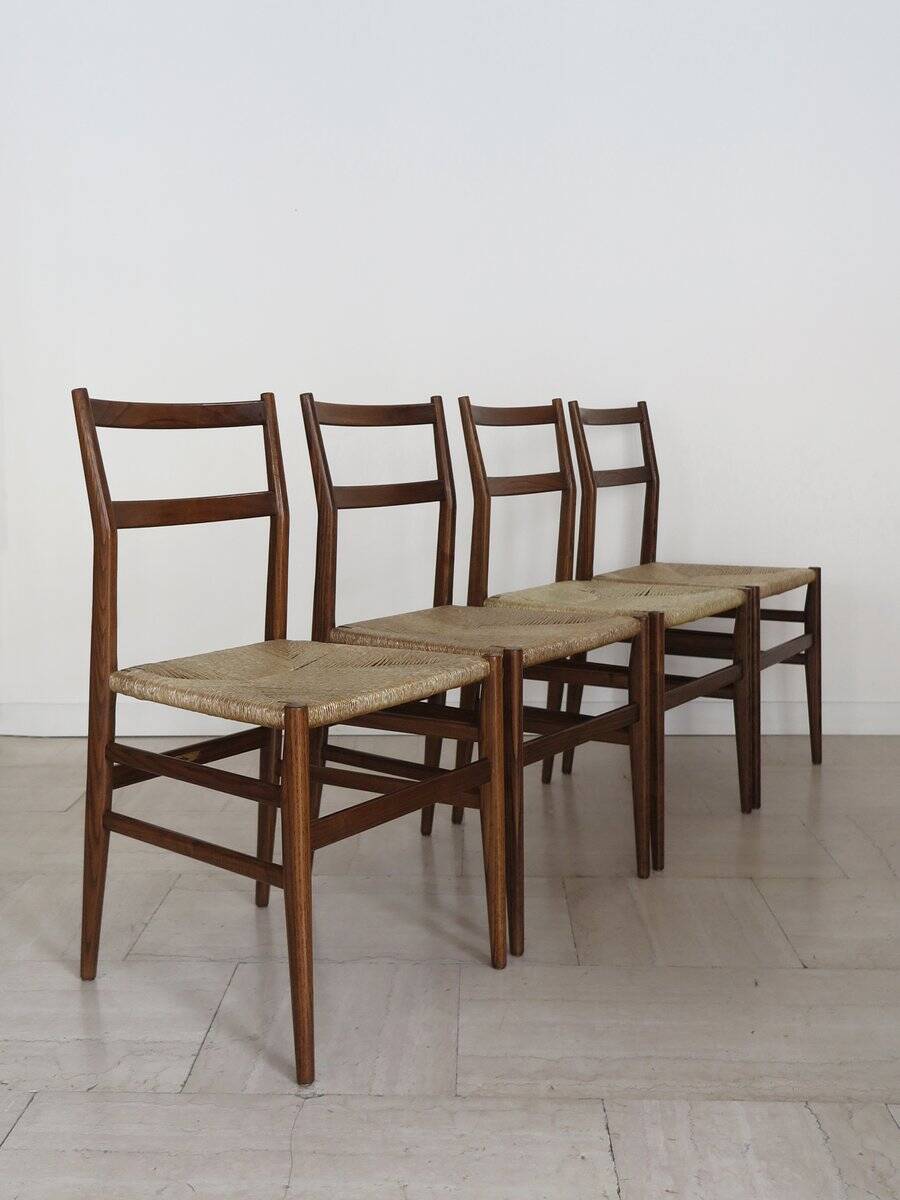 Leggera Model Chairs Designed by Gio Ponti for Cassina, Italy, 1950s, Set of 4