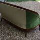Louis XVI style bench in green velvet