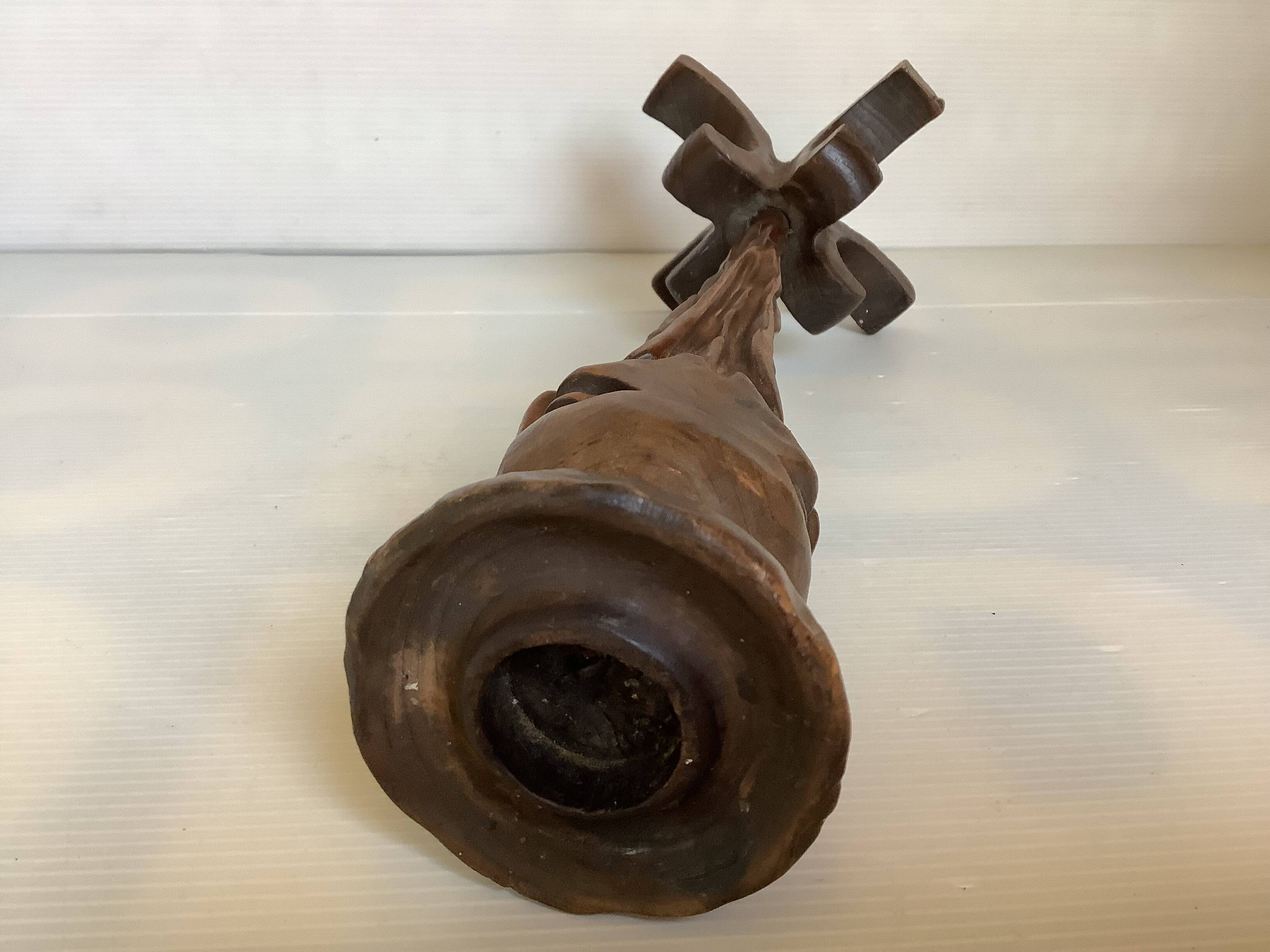 Large wooden candle holder