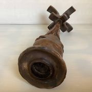 Large wooden candle holder