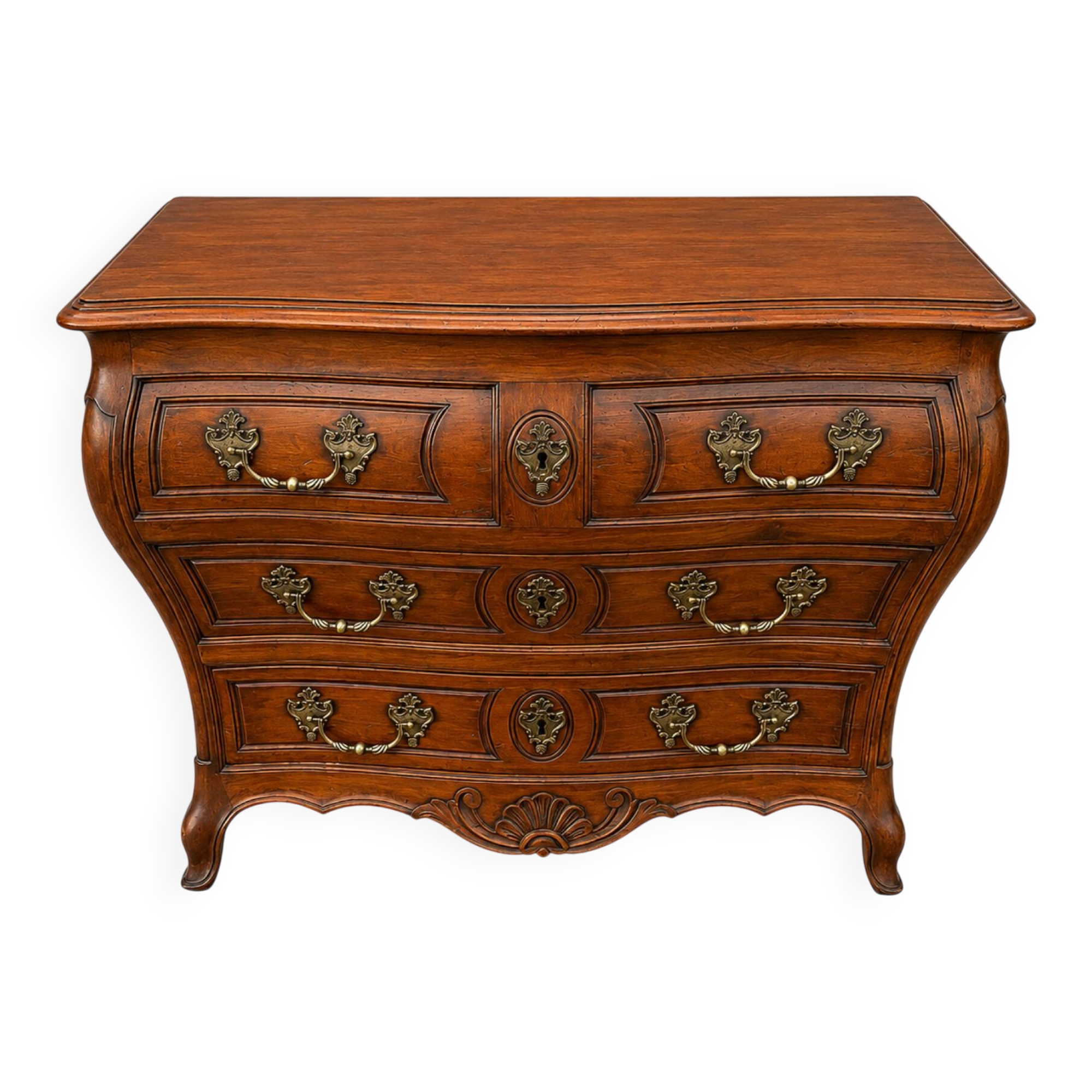 Bordeaux Louis XV Tomb Commode Solid Mahogany and Bronze 18th Century