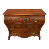 Bordeaux Louis XV Tomb Commode Solid Mahogany and Bronze 18th Century