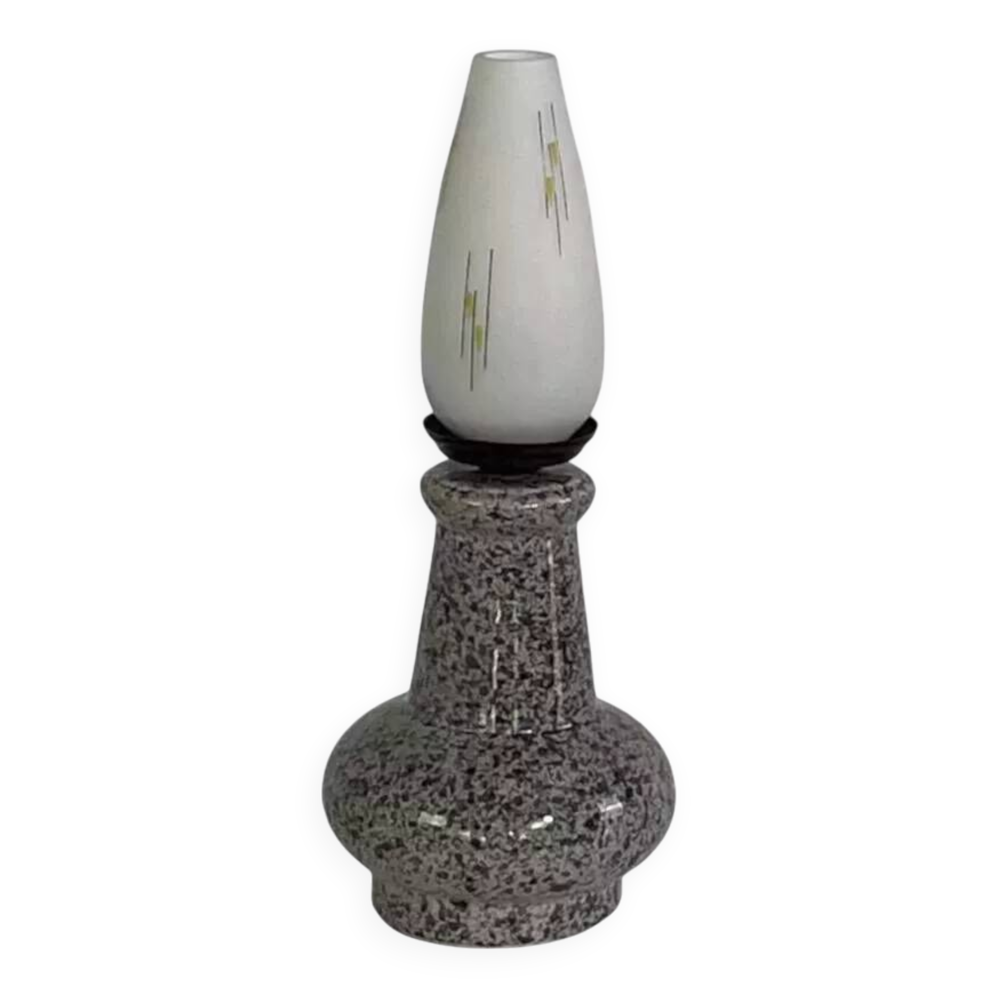 Vintage ceramic and opaline lamp