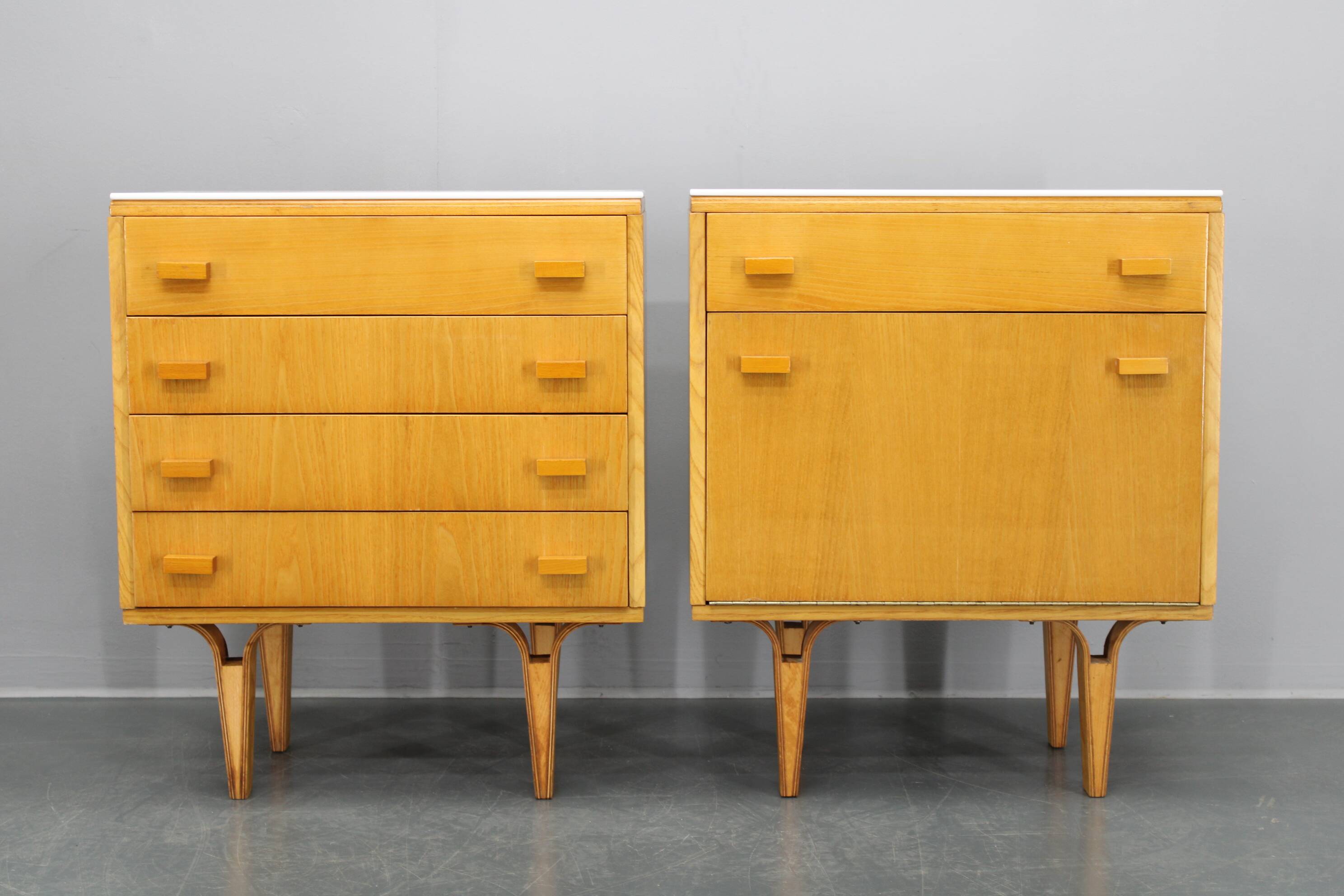 1960s Frantisek Mezulanik Pair of Chest of Drawers, Czechoslovakia