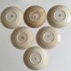 set of 6 flat plates in low-century 50's iron earth faience