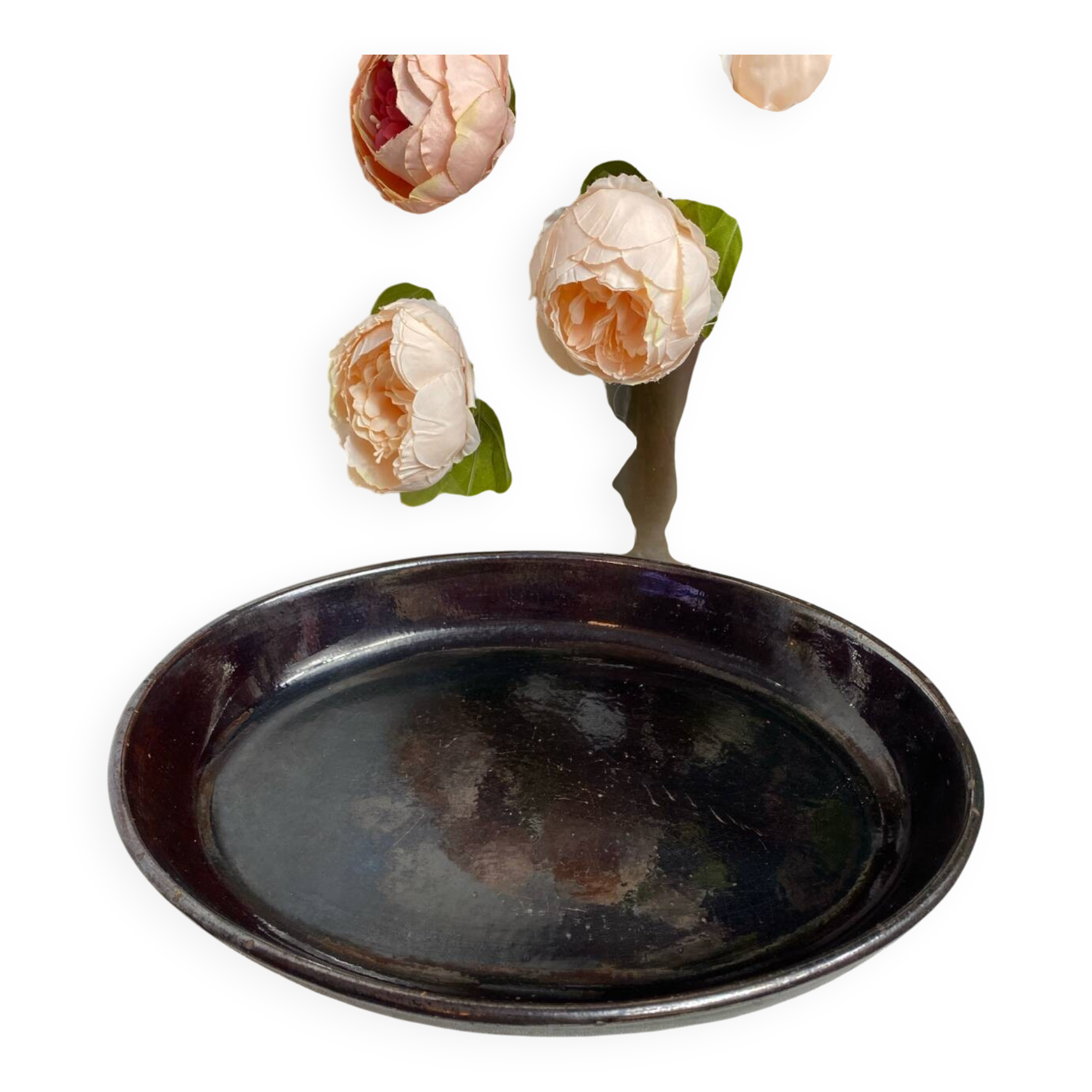 Vallauris iridescent ceramic gratin dish