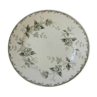 Plat rond, terre de fer, modèle Rosette de st amand