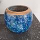 Vase signed Louis Dage, 1920s or 1930s, marbled blue-green effect and gilding