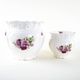 Pair of decorative ceramic vases with hand-painted roses, Art Deco style, European