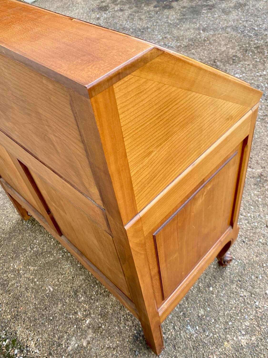 Louis XV style writing desk with a curved back.