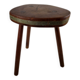 Brutalist wooden stool