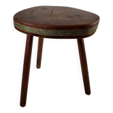 Brutalist wooden stool