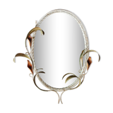 Wrought iron plant mirror Art Deco style, 1960