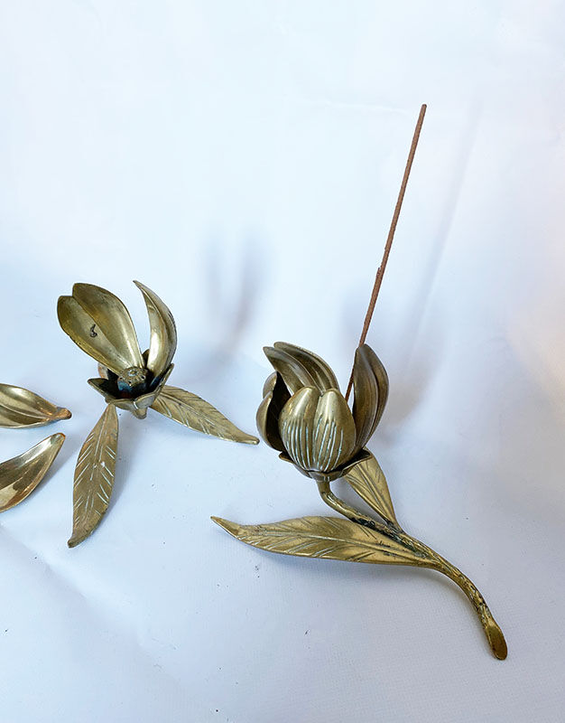 Lot de 2 fleurs laiton
