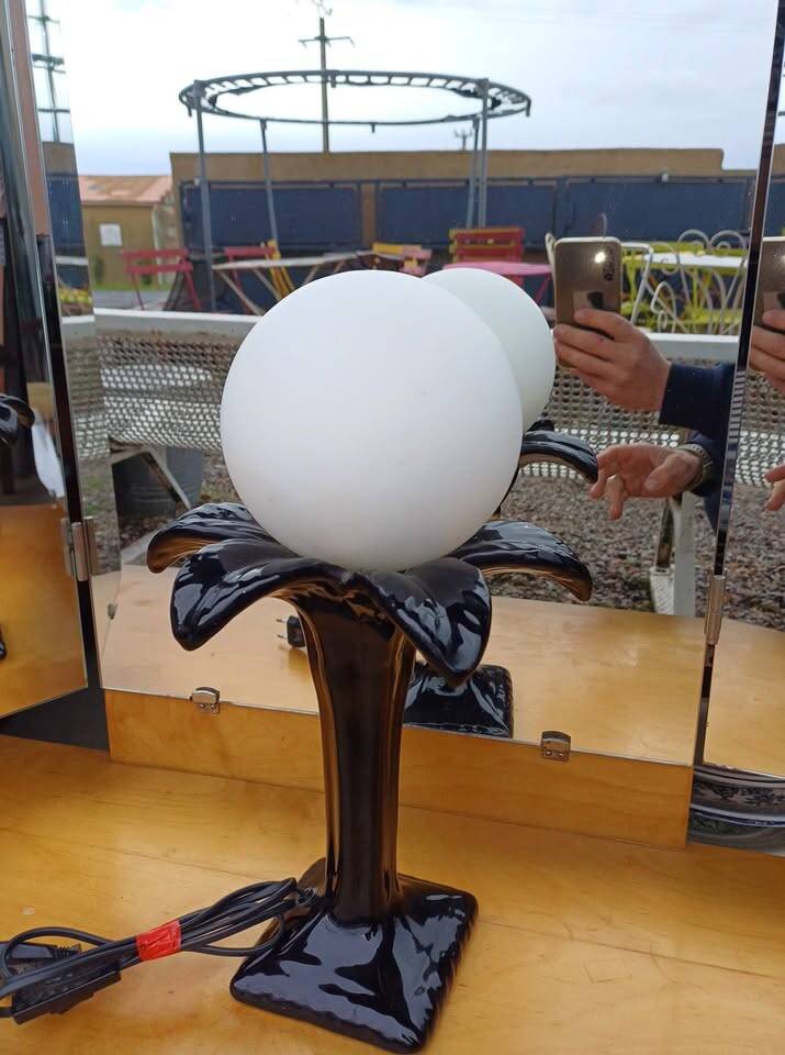 Palm Tree Globe Ceramic Lamp