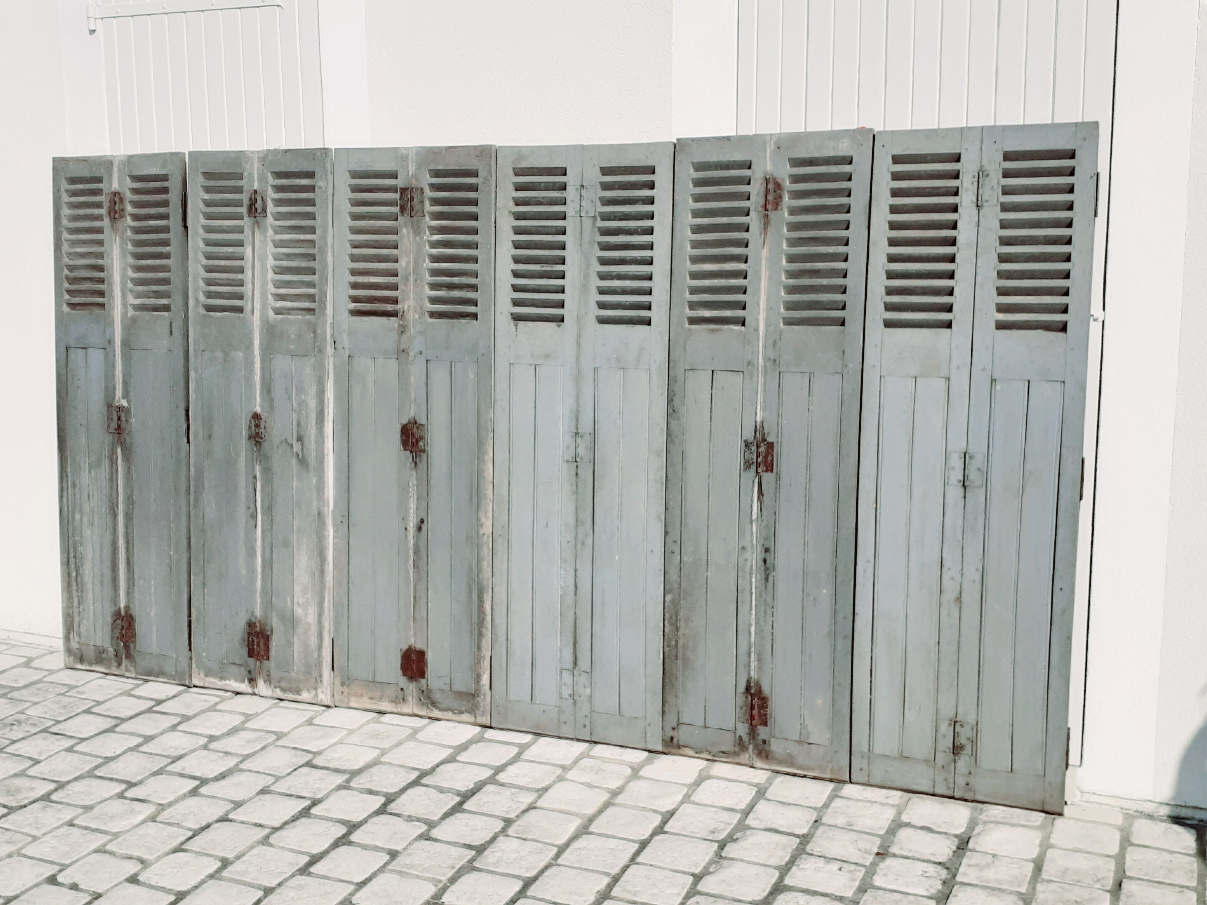 6 old double oak louvers