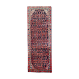 Long handmade vintage persian rug traditional wool carpet- 105x280cm