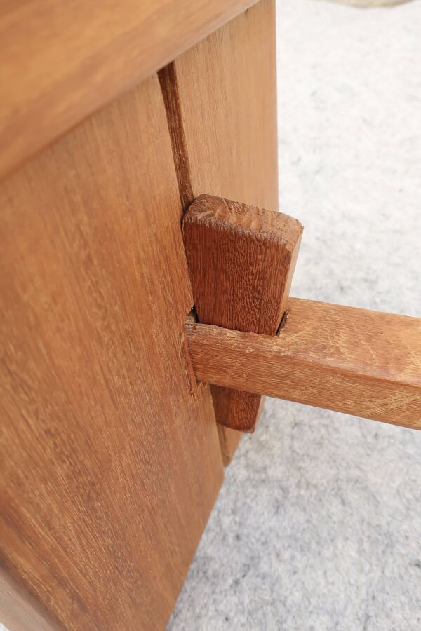 Table Basse Scandinave''Brutaliste'', Style Japandi, Teck Massif, XXème