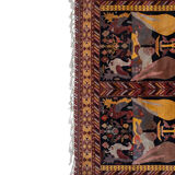 Vintage handmade traditional oriental turkish oushak rug 6'8" x 10'6"