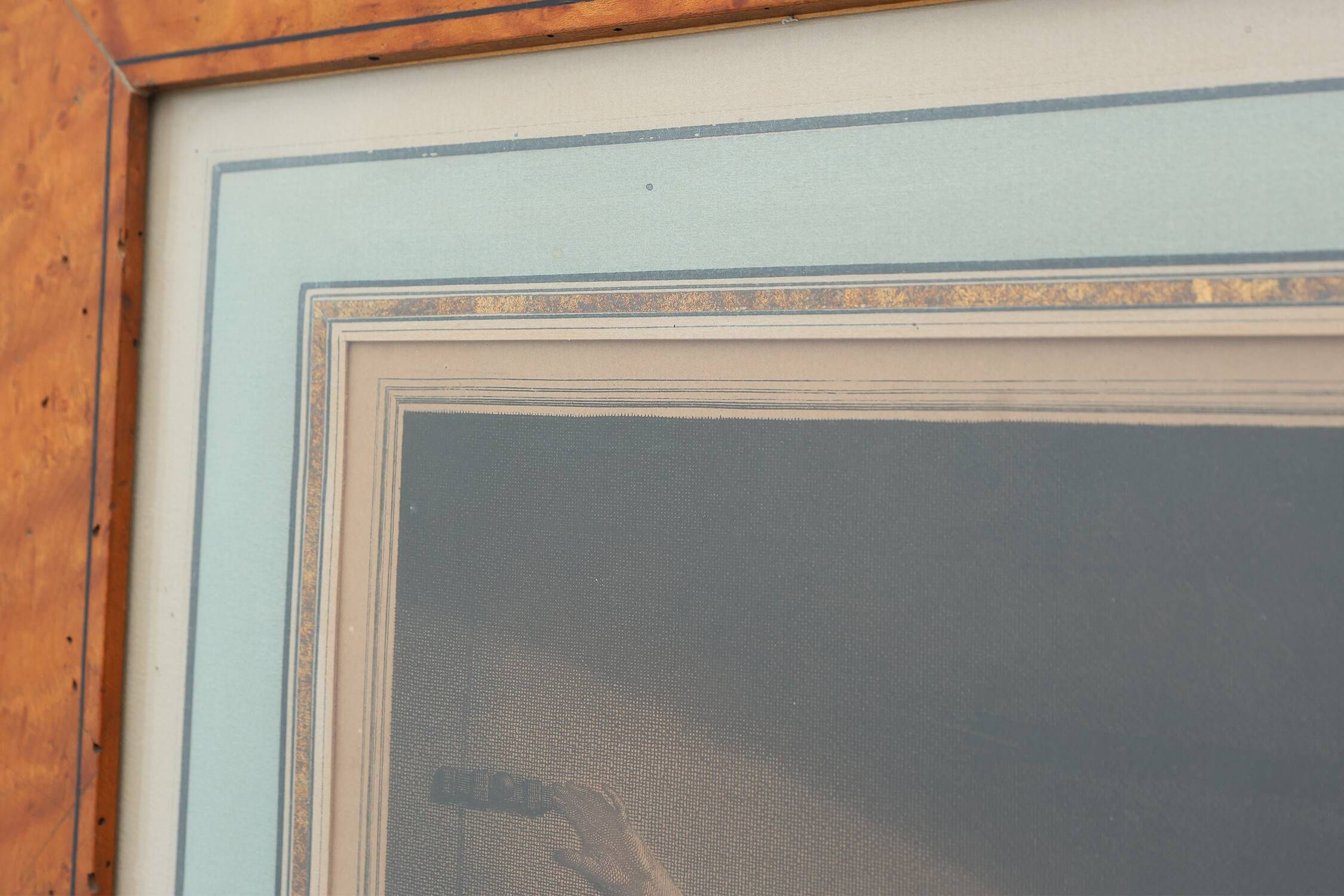 Antique Walnut Frame with Engraving “Le Verrou” by Maurice Blot, France