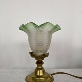 Old brass and tulip table lamp