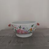 Flared bowl with CNP porcelain handles signed M.C.B. Noël 1980