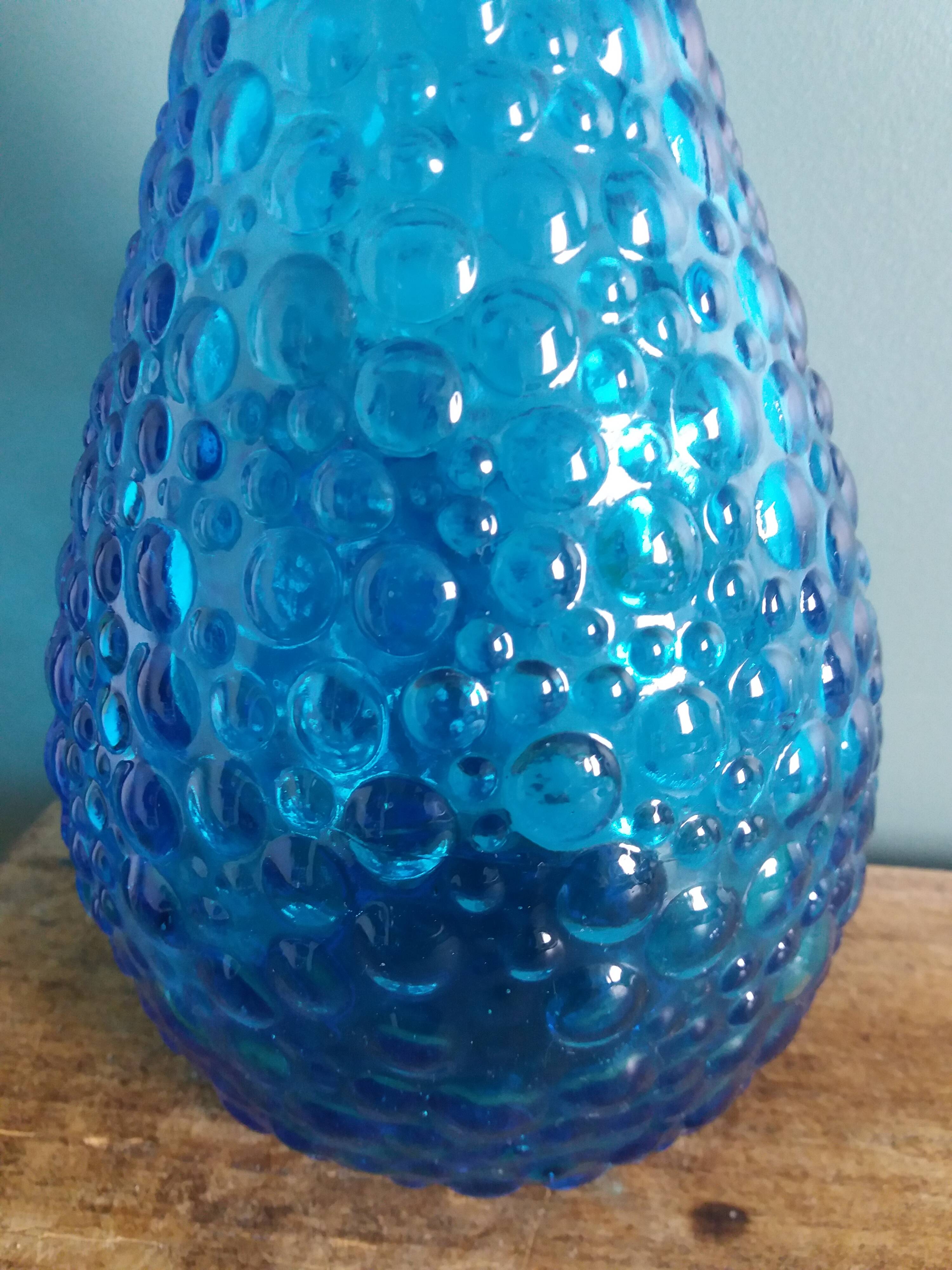 Empoli carafe in turquoise blue glass
