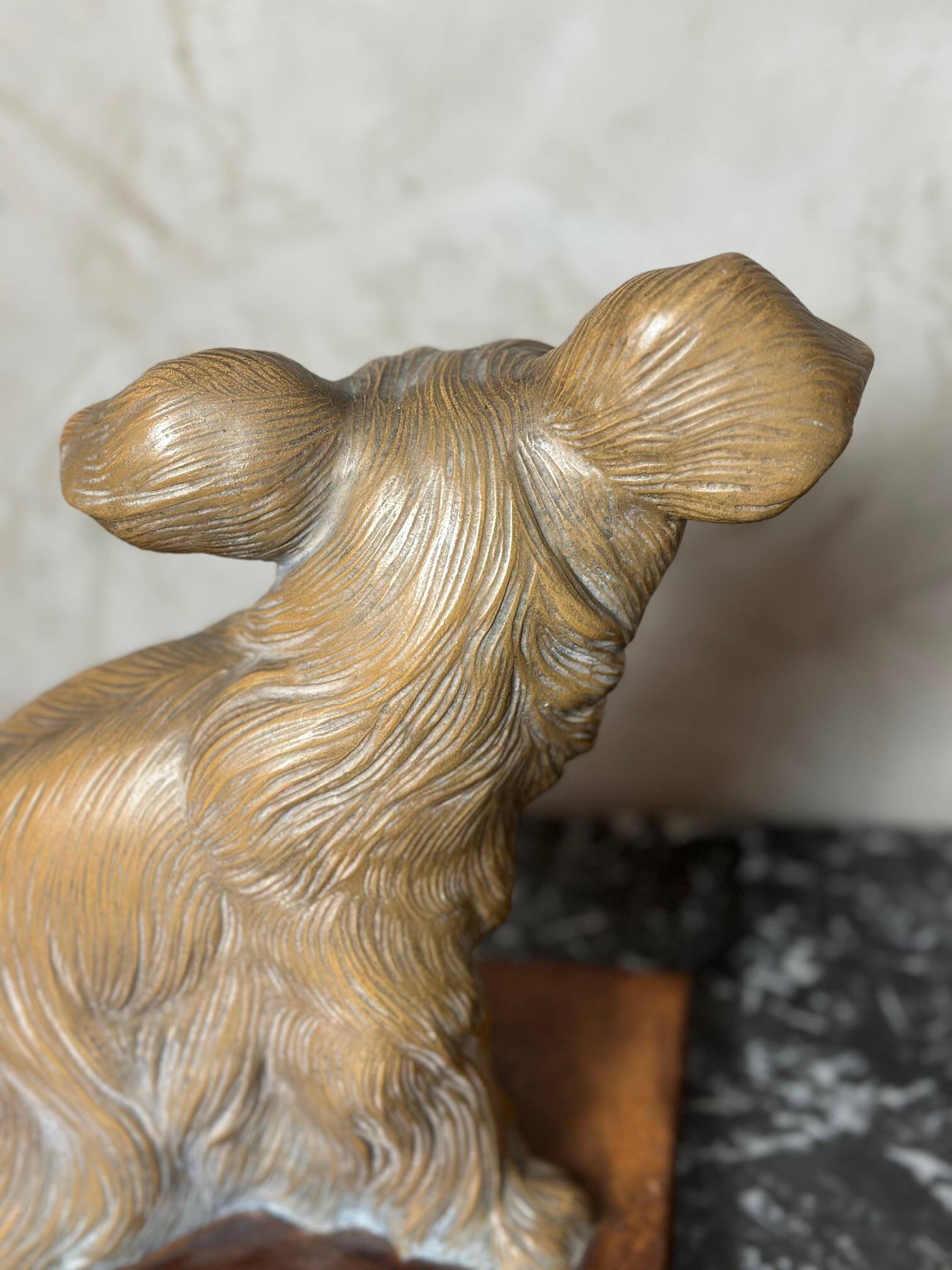 Terracotta dog signed R. Pollin