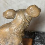 Terracotta dog signed R. Pollin