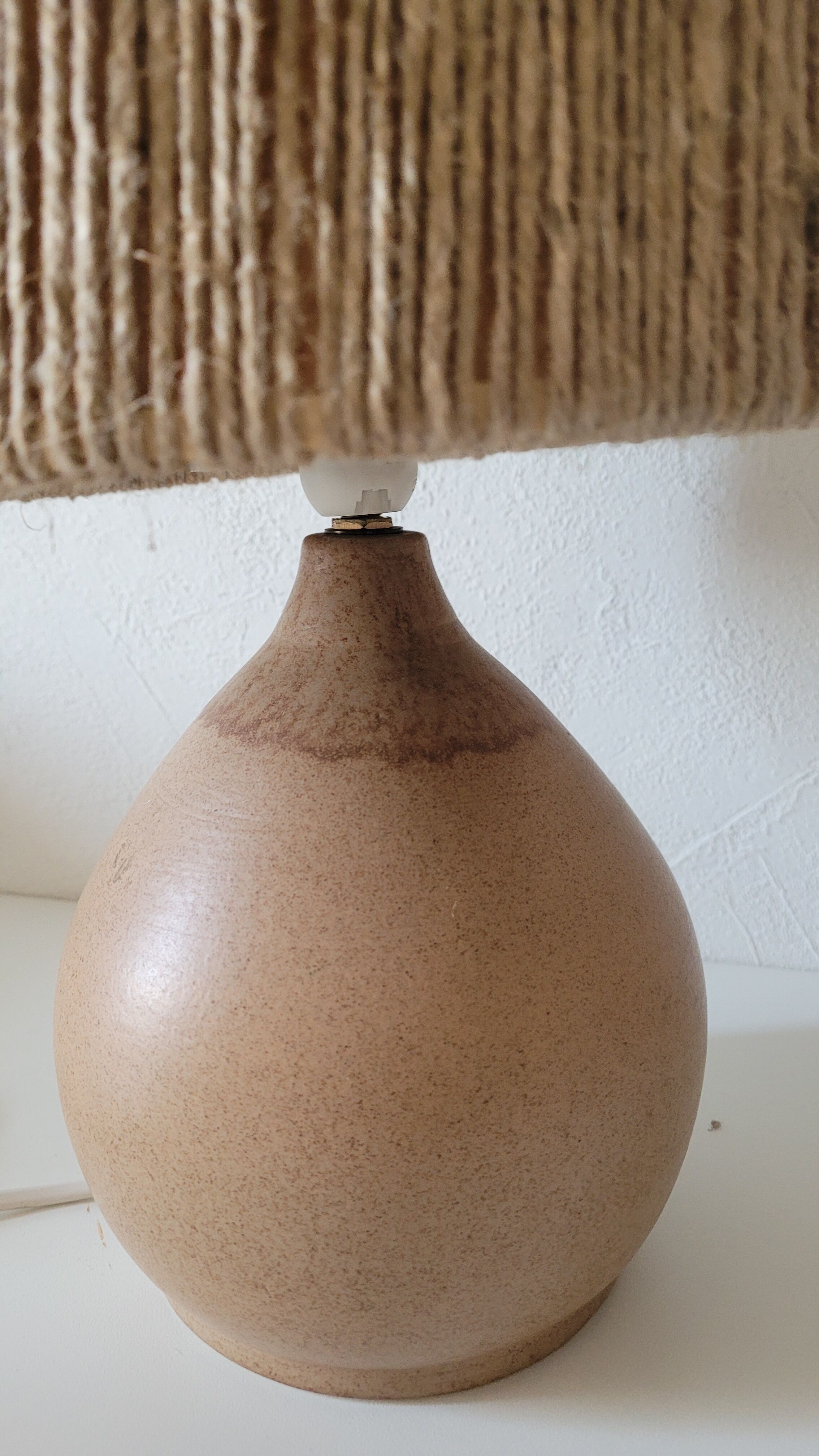 Vintage gres lamp lampshade jute rope