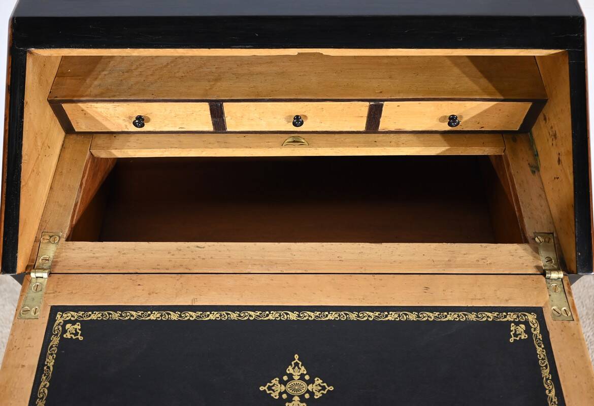 Blackened pearwood and amboyna sloping desk, Napoleon III period, mid-19th century