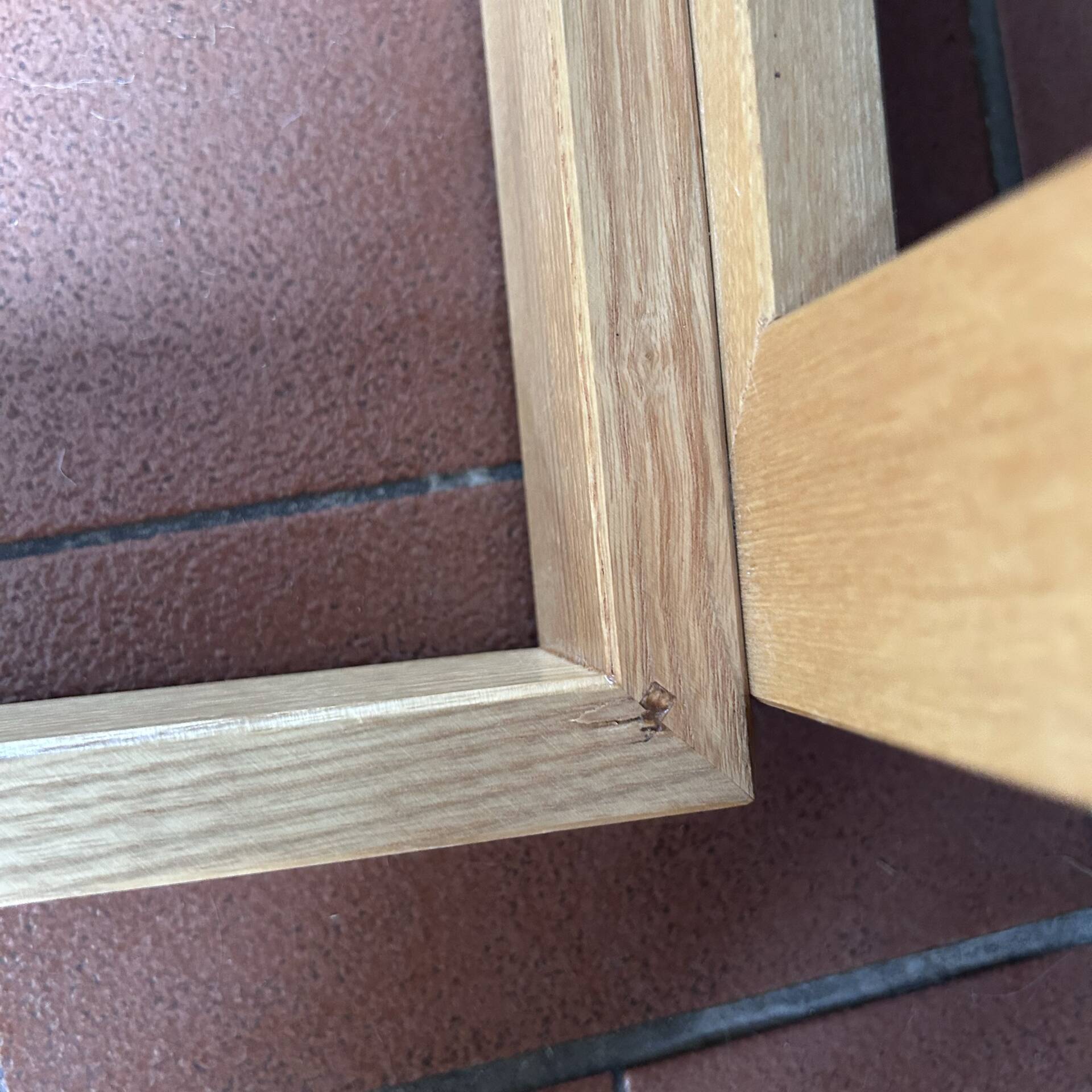 Modernist side table in wood and smoked glass