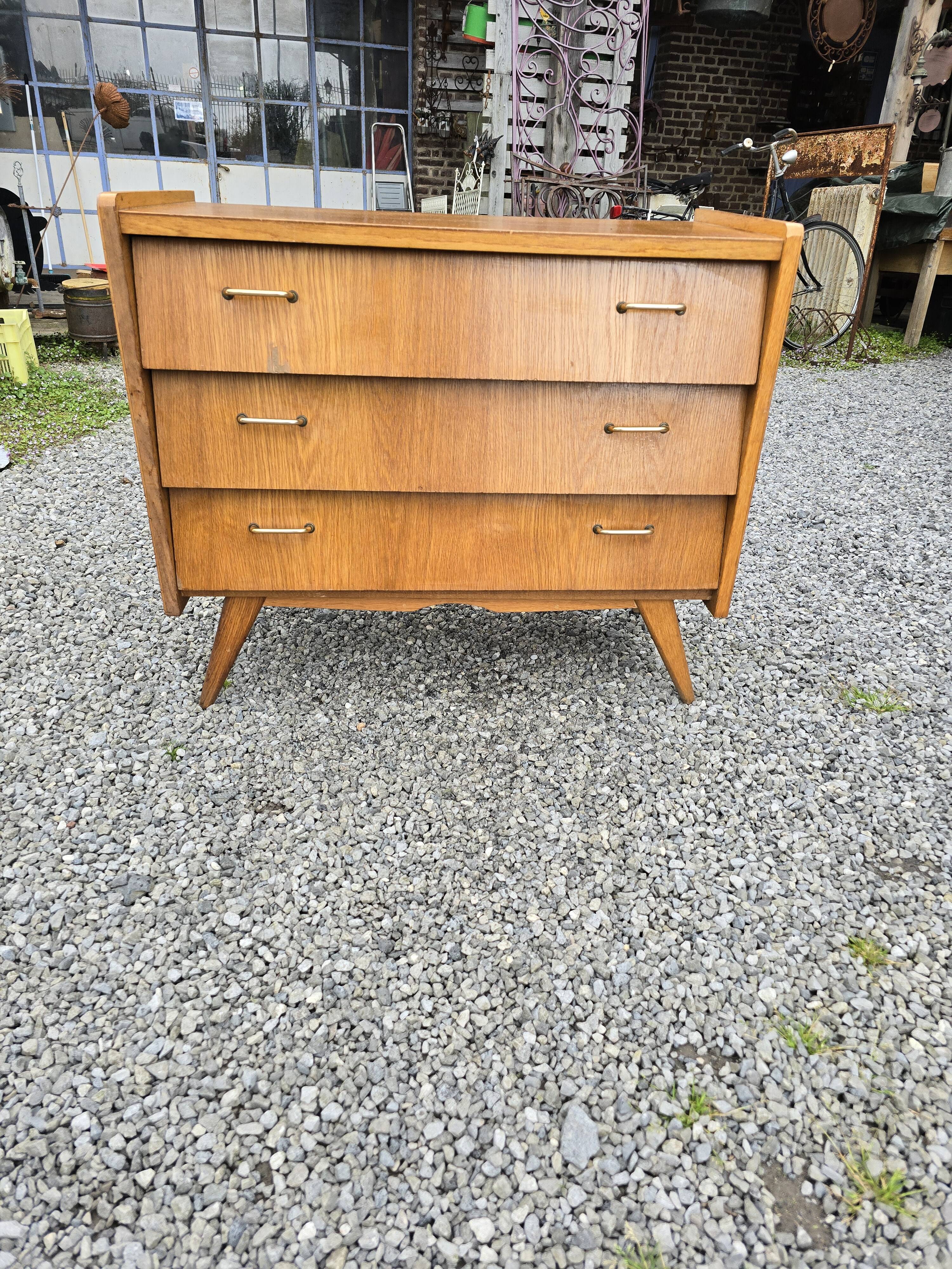 Vintage 60s oak chest of drawers