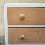 Large chest of drawers vintage wood white year 50