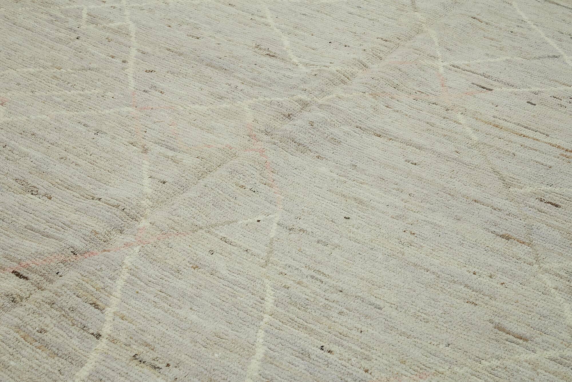 Handmade Turkish One of a Kind 290 cm x 374 cm Beige Wool Carpet