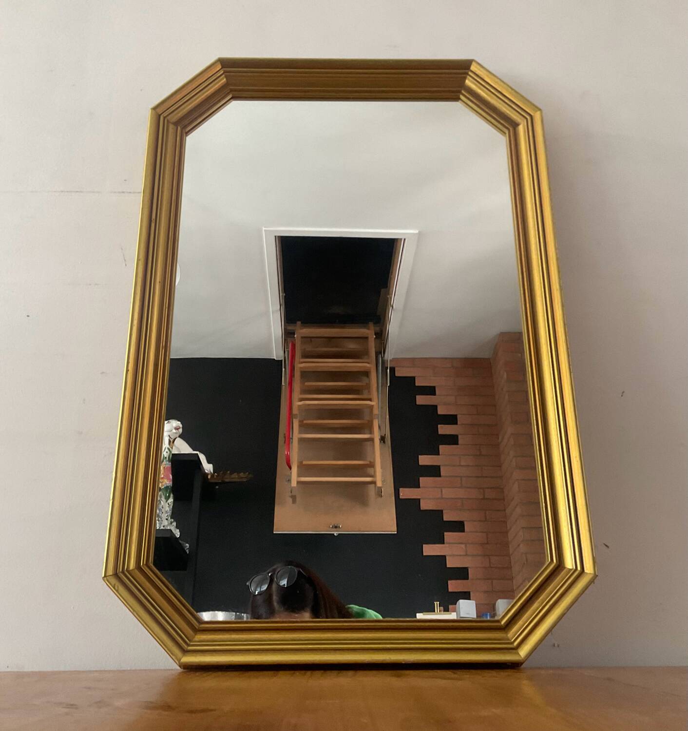 Deknudt vintage mirror in gilded wood