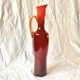 Vintage red blown glass vase