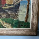 Tableau 1959 "The Sailboats" signed Ledien