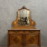 Superb Louis XV style chest of drawers with psyche doors in walnut marquetry circa 1880