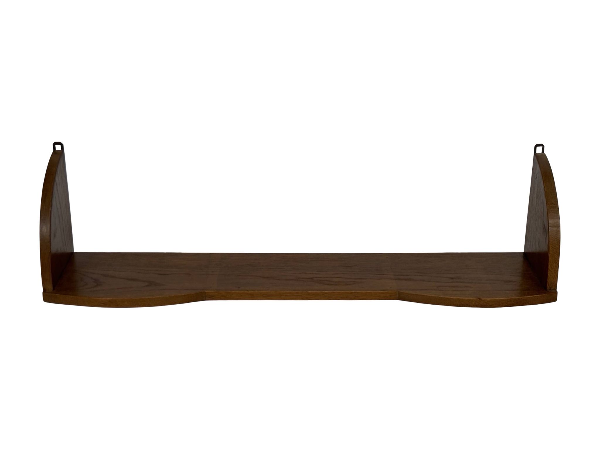 Vintage wooden wall shelve rack bookshelf in oak wood minimalist