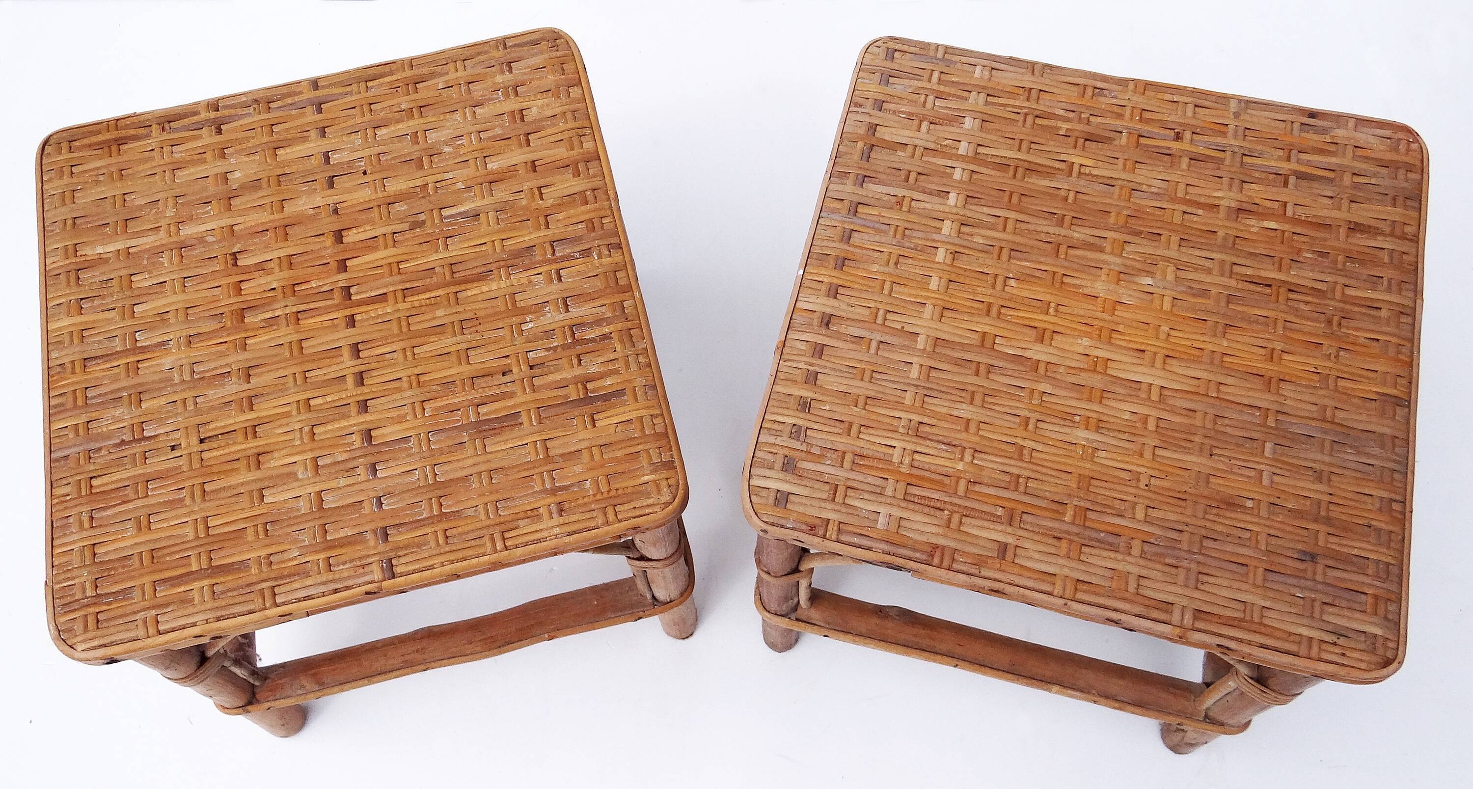 Pieces of vintage rattan sofa