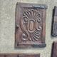 antique cabinet with carvings and wrought iron fittings rural