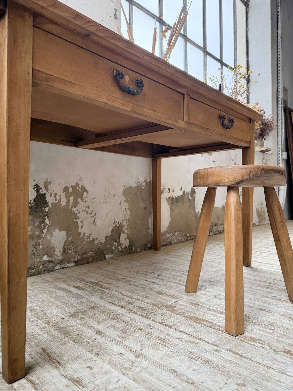 Oak veneer desk 1950